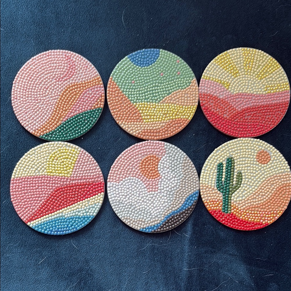 Colorful Beaded Coasters Set